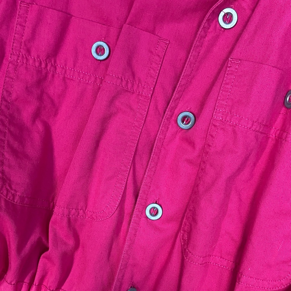 Vintage 80’s/90’s Lizwear 100% Cotton Vibrant Pink Button-Up Romper size M - Picture 3 of 6
